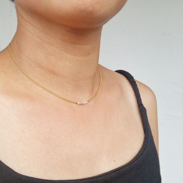 Dainty Raw Diamond Necklace