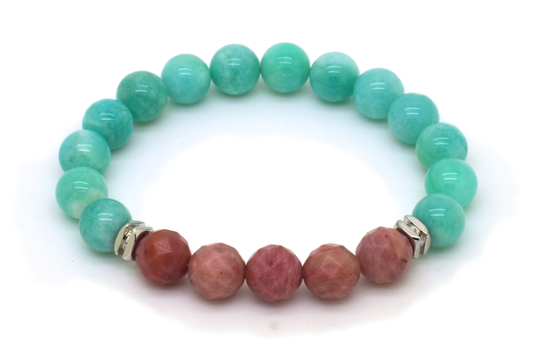 Amazonite and Rhodonite Bracelet