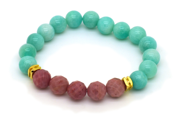 Amazonite and Rhodonite Bracelet