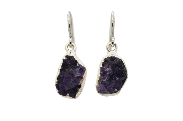 Amethyst druzy earrings