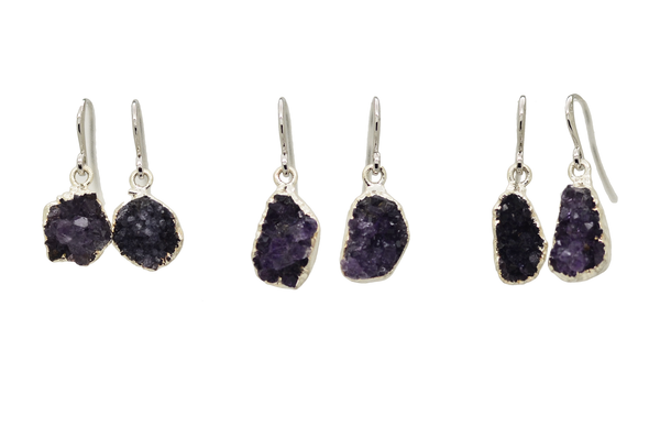 Amethyst druzy earrings
