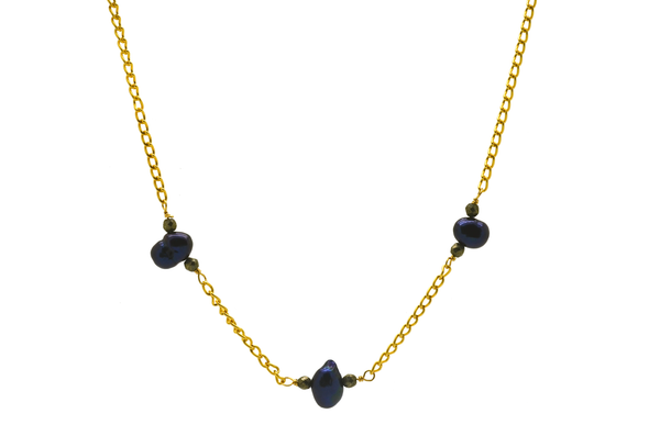 Baroque Pearl and Pyrite Necklace