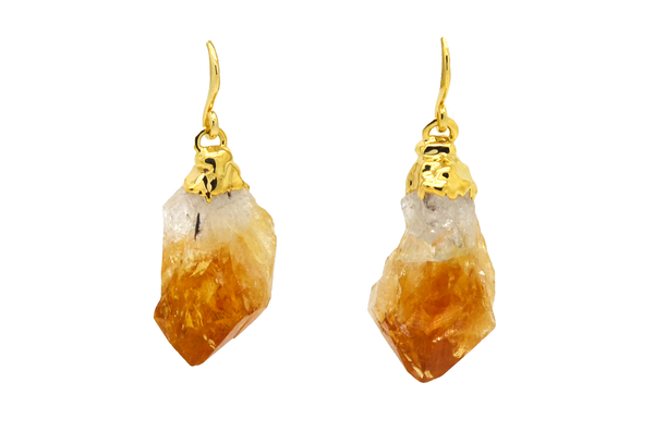 Citrine Point Earrings