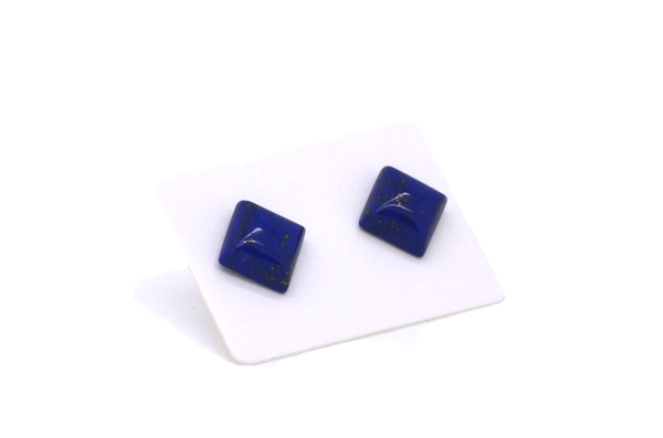 Square Lapis Lazuli Earstuds