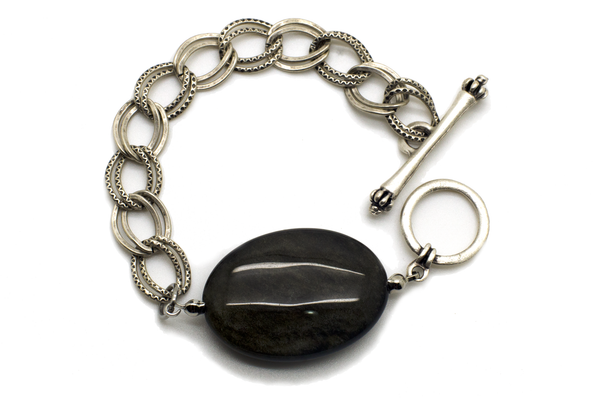 Golden Sheen Obsidian Bracelet
