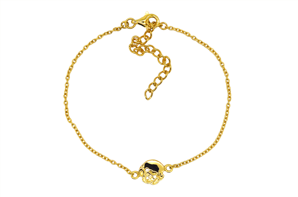 Dainty Round textured topaz gemstone disc bracelet