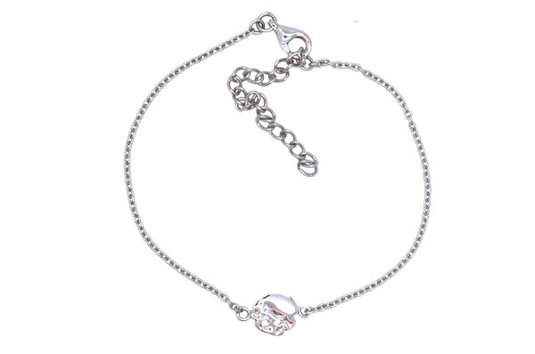 Dainty Round textured topaz gemstone disc bracelet