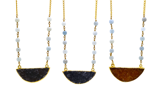 Veronica Druzy and Aquamarine Necklace
