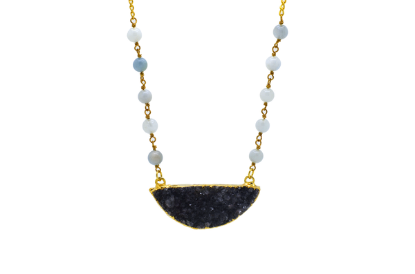 Veronica Druzy and Aquamarine Necklace