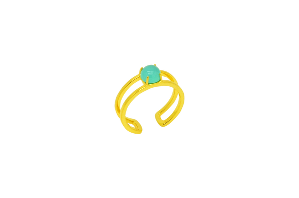 Eda Aqua Chalcedony Ring