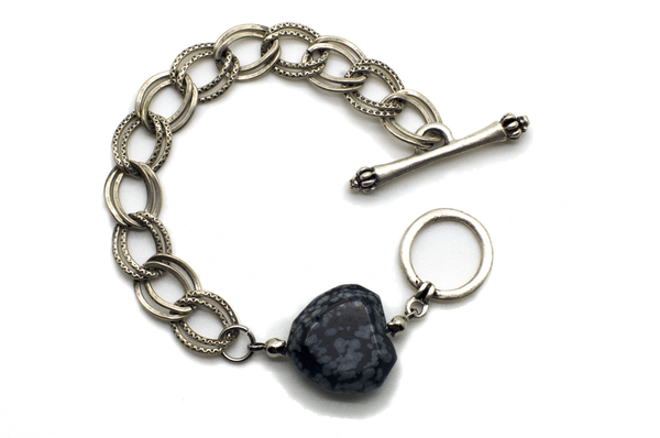 Snow Flake Obsidian Bracelet
