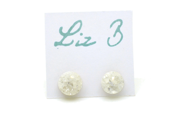 White Druzy Earstuds